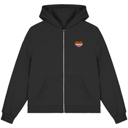 Fluffy Boxcut Zipper mit Herz Stick - Lesbian