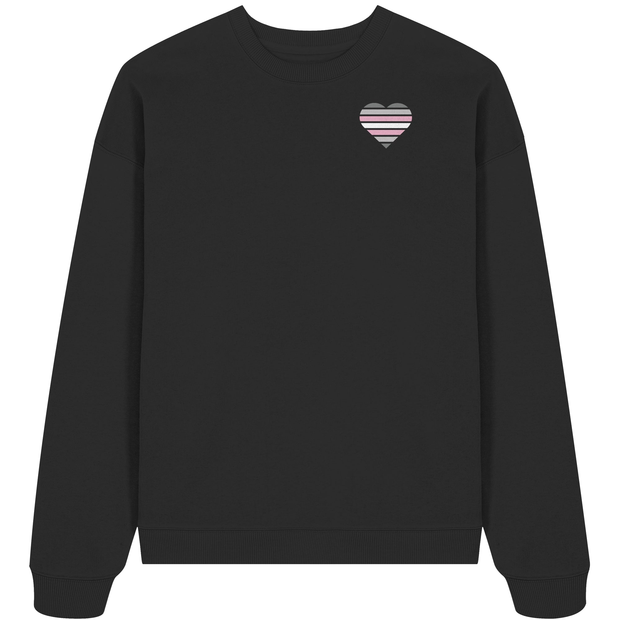 Organic Oversize Sweatshirt - Demigirl Flag Herz Print