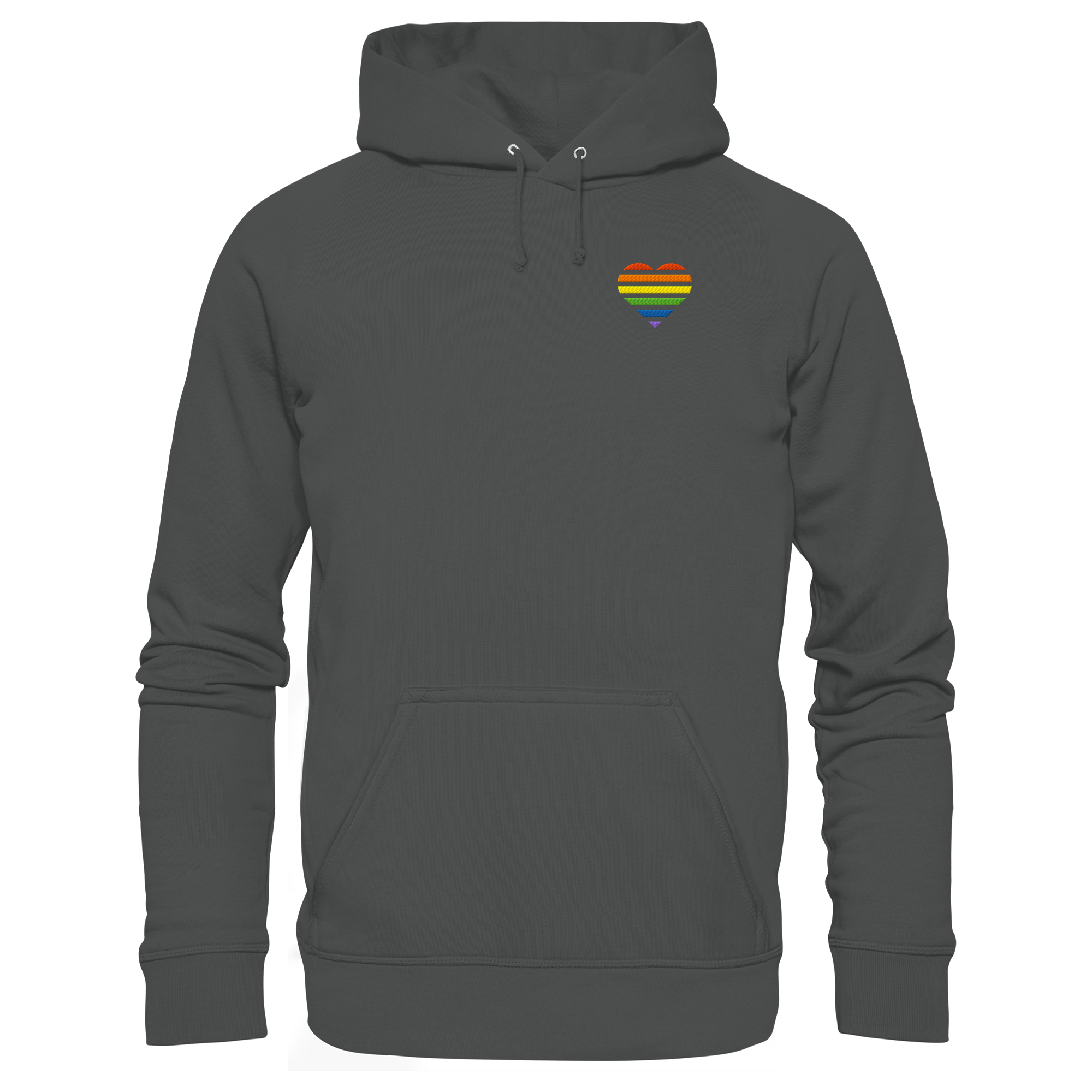 Organic Basic Hoodie - Pride Flag Herz Stick