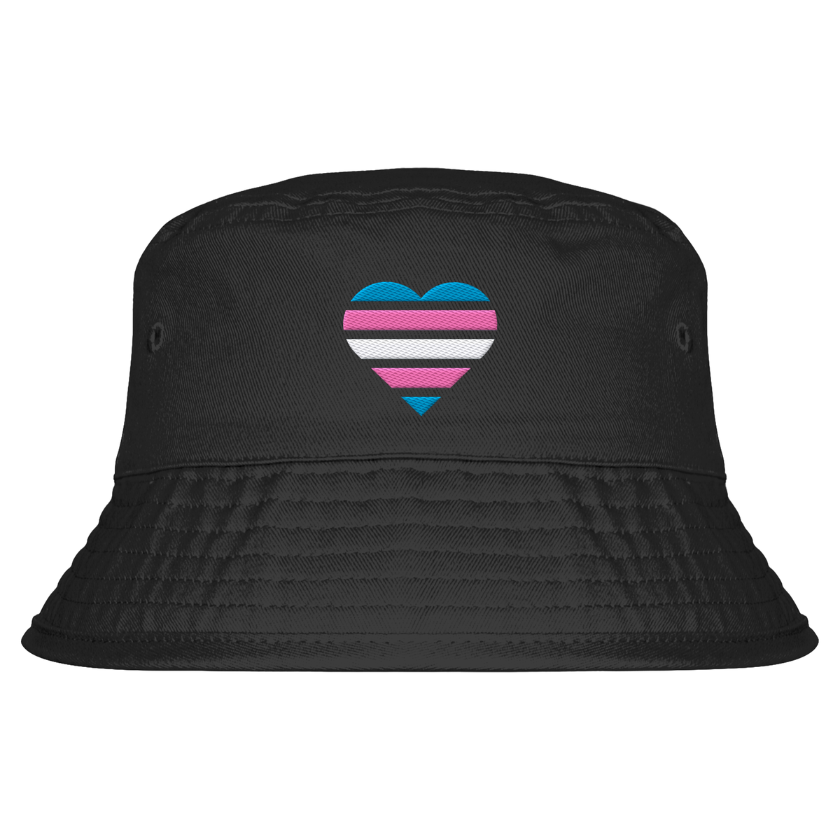 Organic Bucket Hat mit Herz Stick - Trans