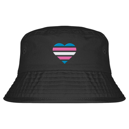 Organic Bucket Hat mit Herz Stick - Trans