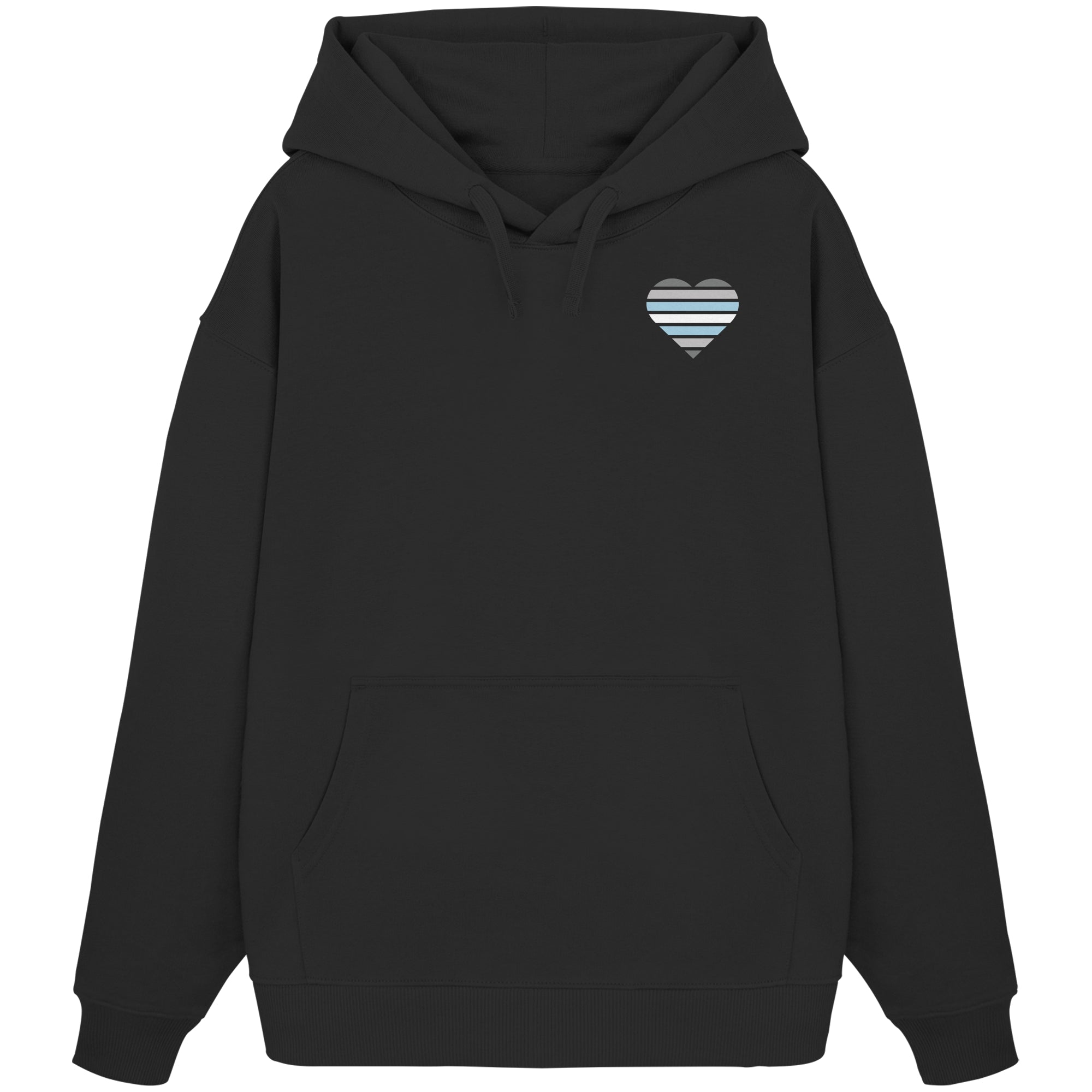 Organic Oversize Hoodie - Demiboy Flag Herz Print