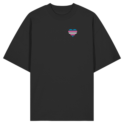 Organic Oversize Shirt mit Herz Stick - Trans