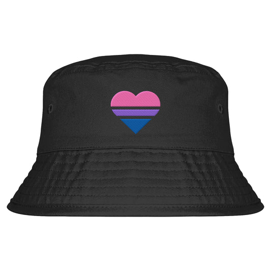 Organic Bucket Hat - Bisexual Flag Herz Stick