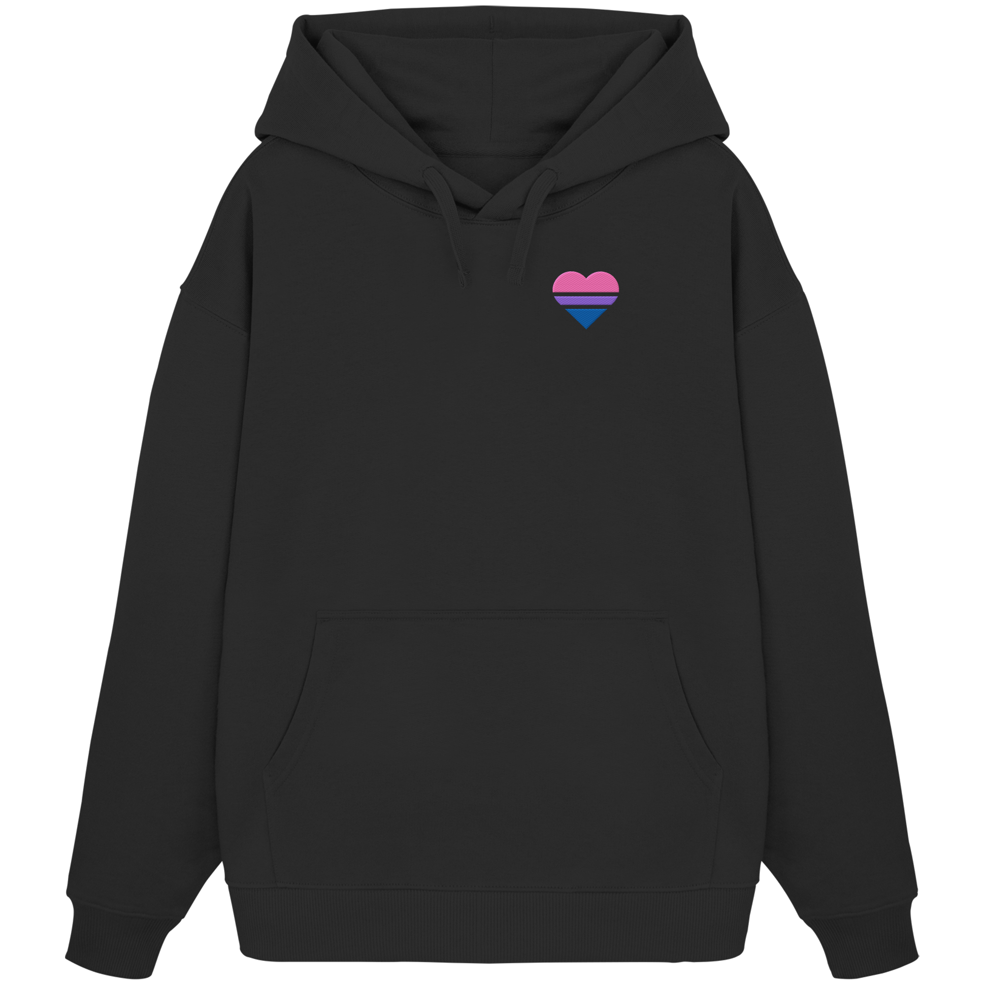 Organic Oversize Hoodie - Bisexual Flag Herz Stick