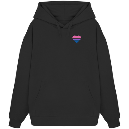 Organic Oversize Hoodie mit Herz Stick - Bisexual