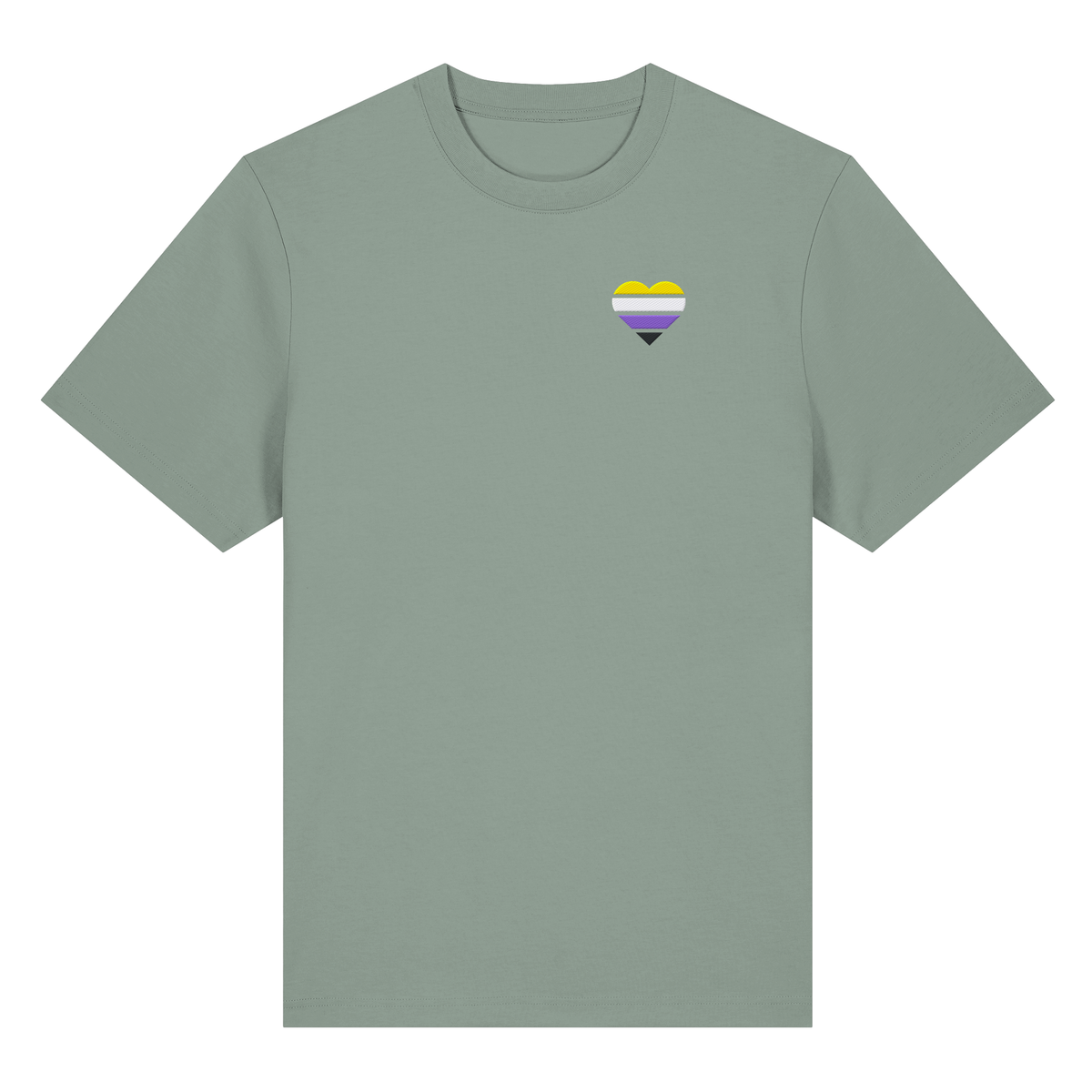 Organic Heavy Shirt mit Herz Stick - Nonbinary