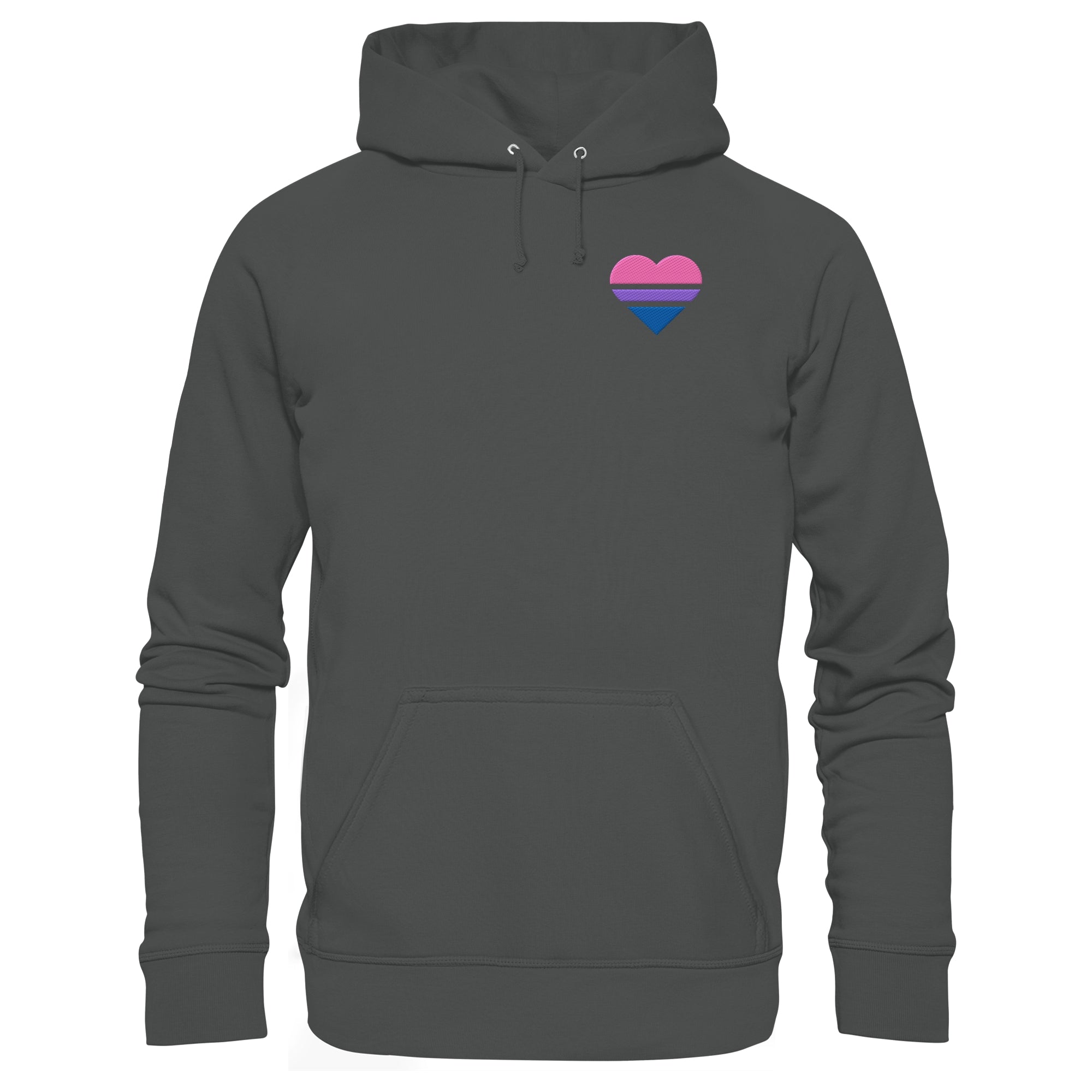 Organic Basic Hoodie - Bisexual Flag Herz Stick