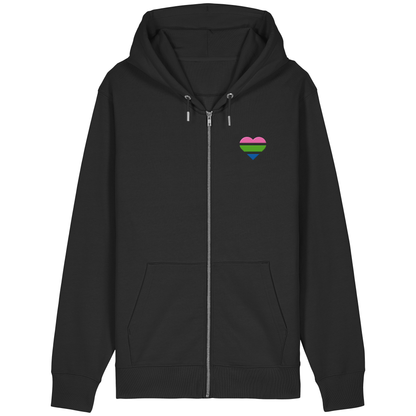 Organic Relaxed Zipper mit Herz Stick - Polysexual