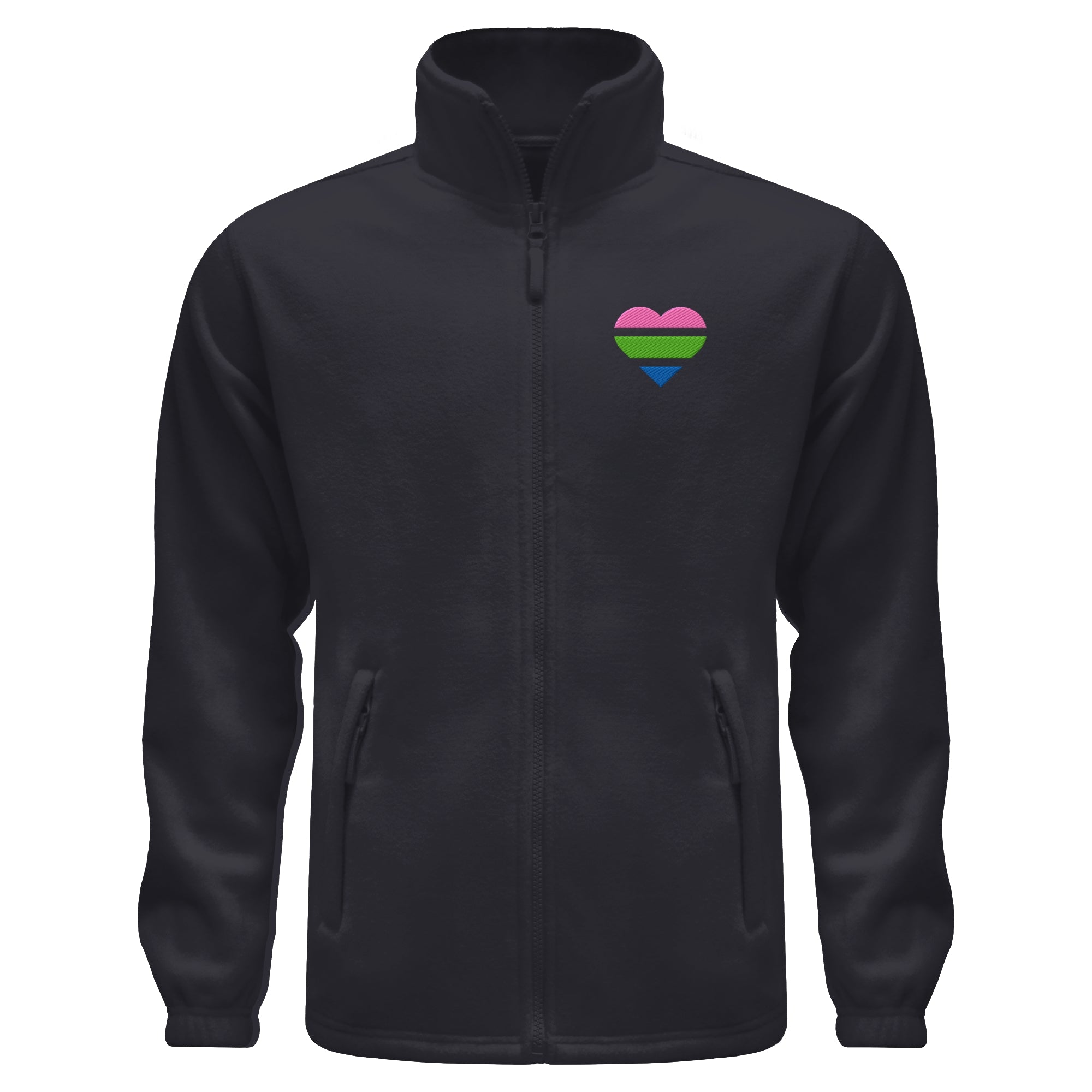 Fleece Jacket - Polysexual Flag Herz Stick