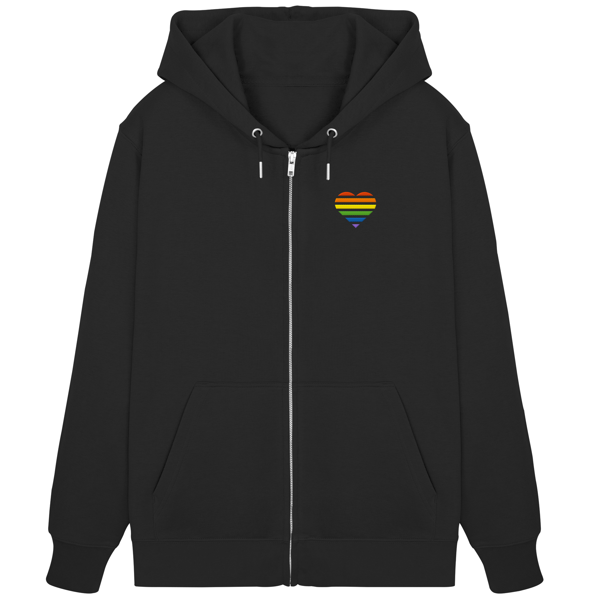 Organic Zipper - Pride Flag Herz Stick