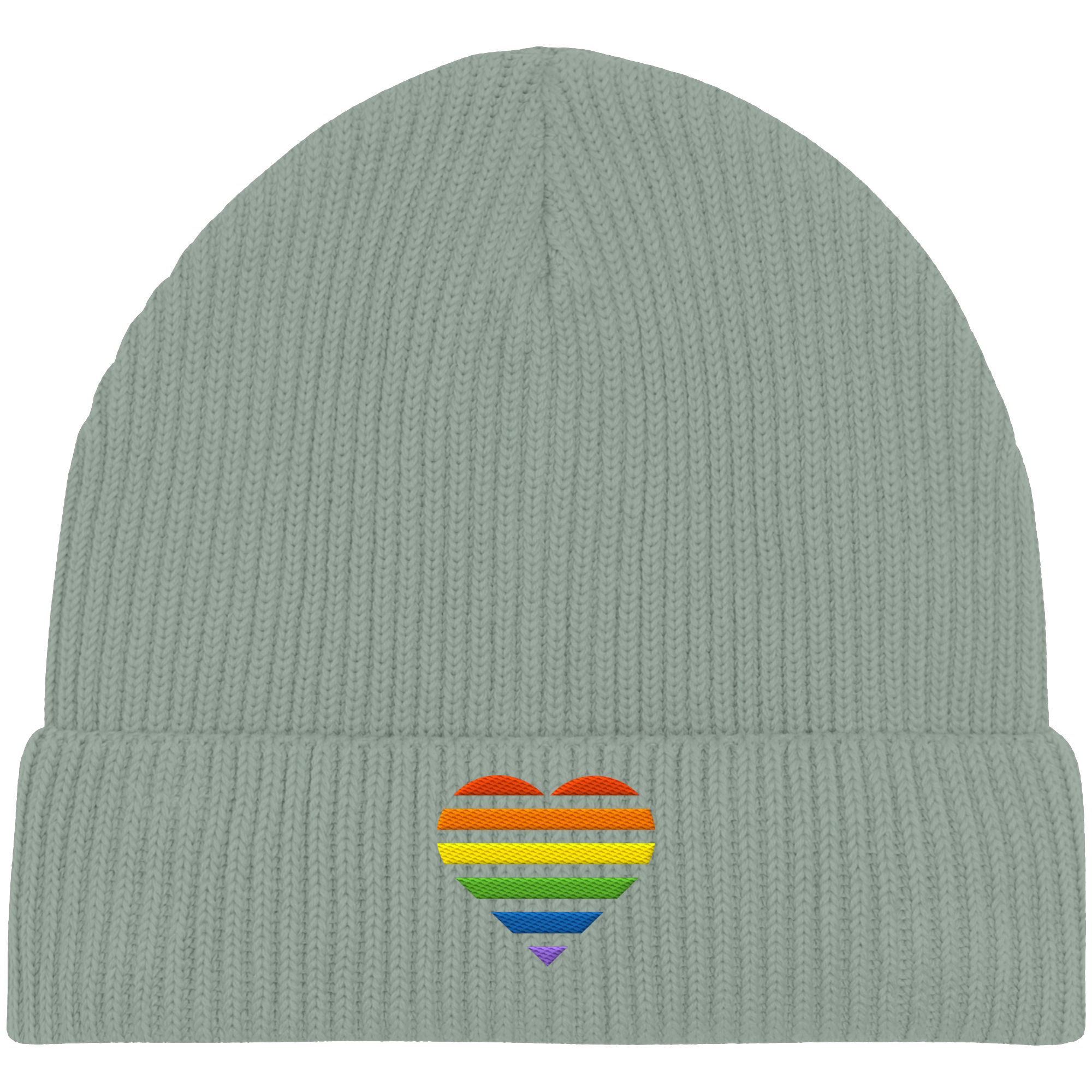 Organic Fisherman Beanie - Pride Flag Herz Stick