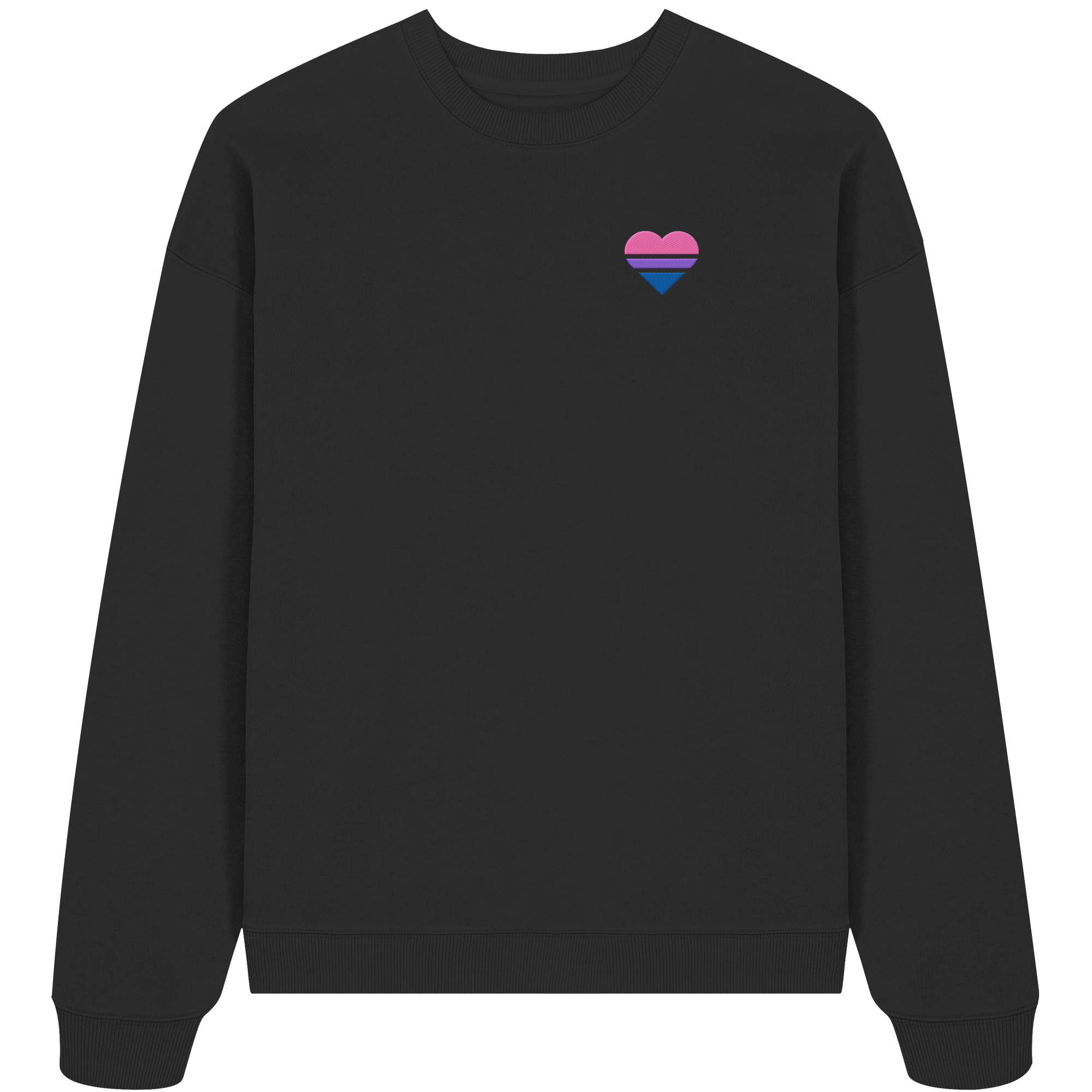 Organic Oversize Sweatshirt - Bisexual Flag Herz Stick