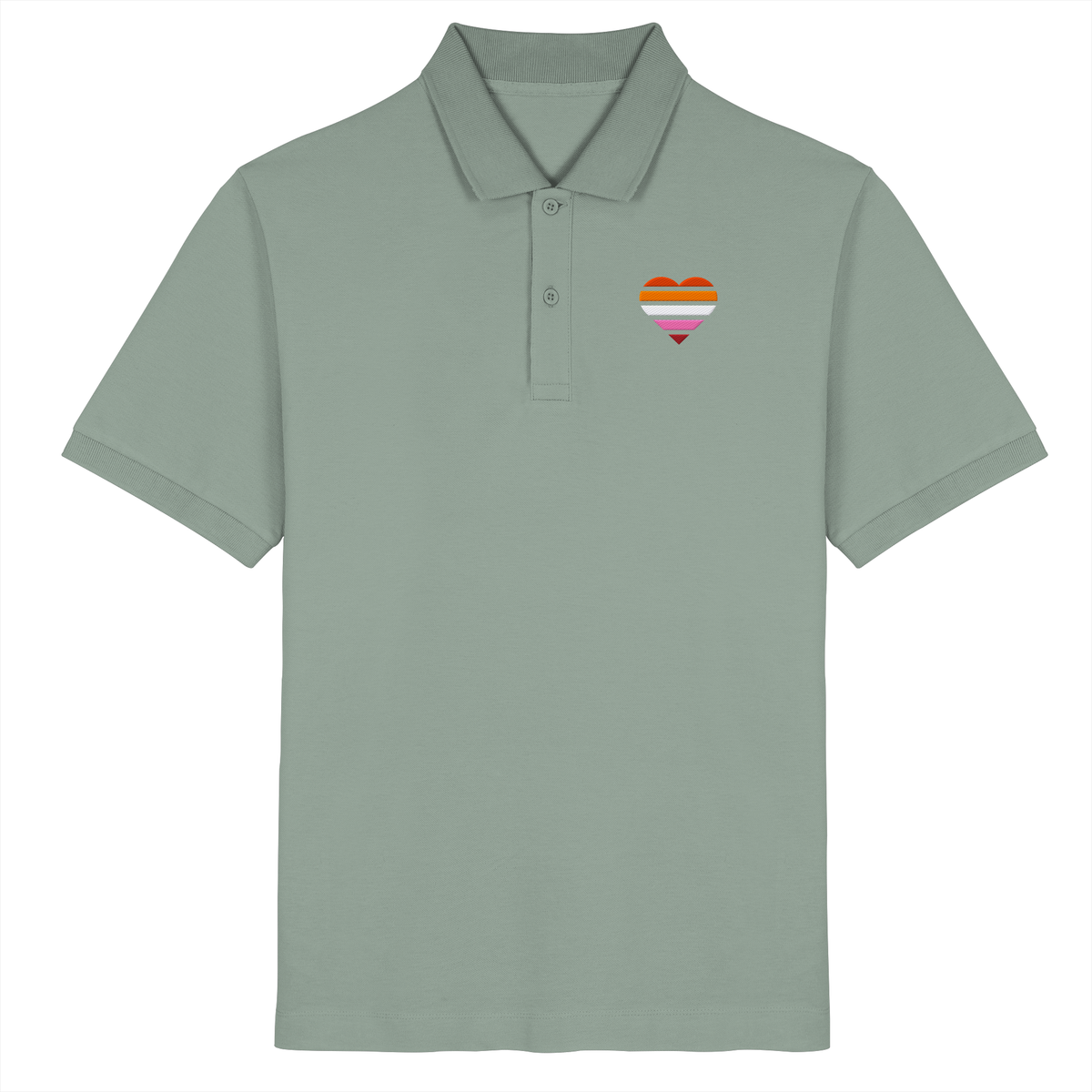 Organic Poloshirt mit Herz Stick - Lesbian