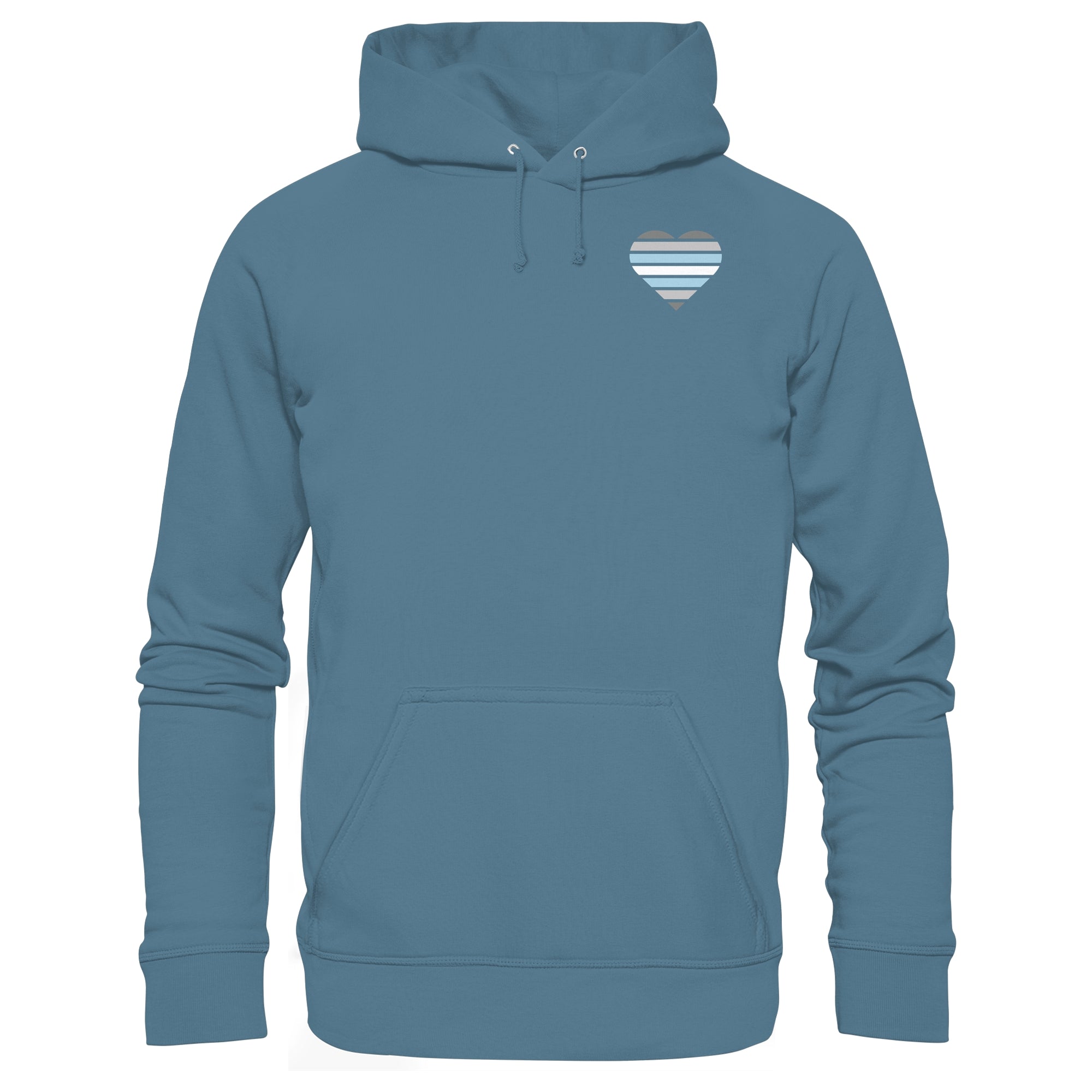 Basic Hoodie - Demiboy Flag Herz Print