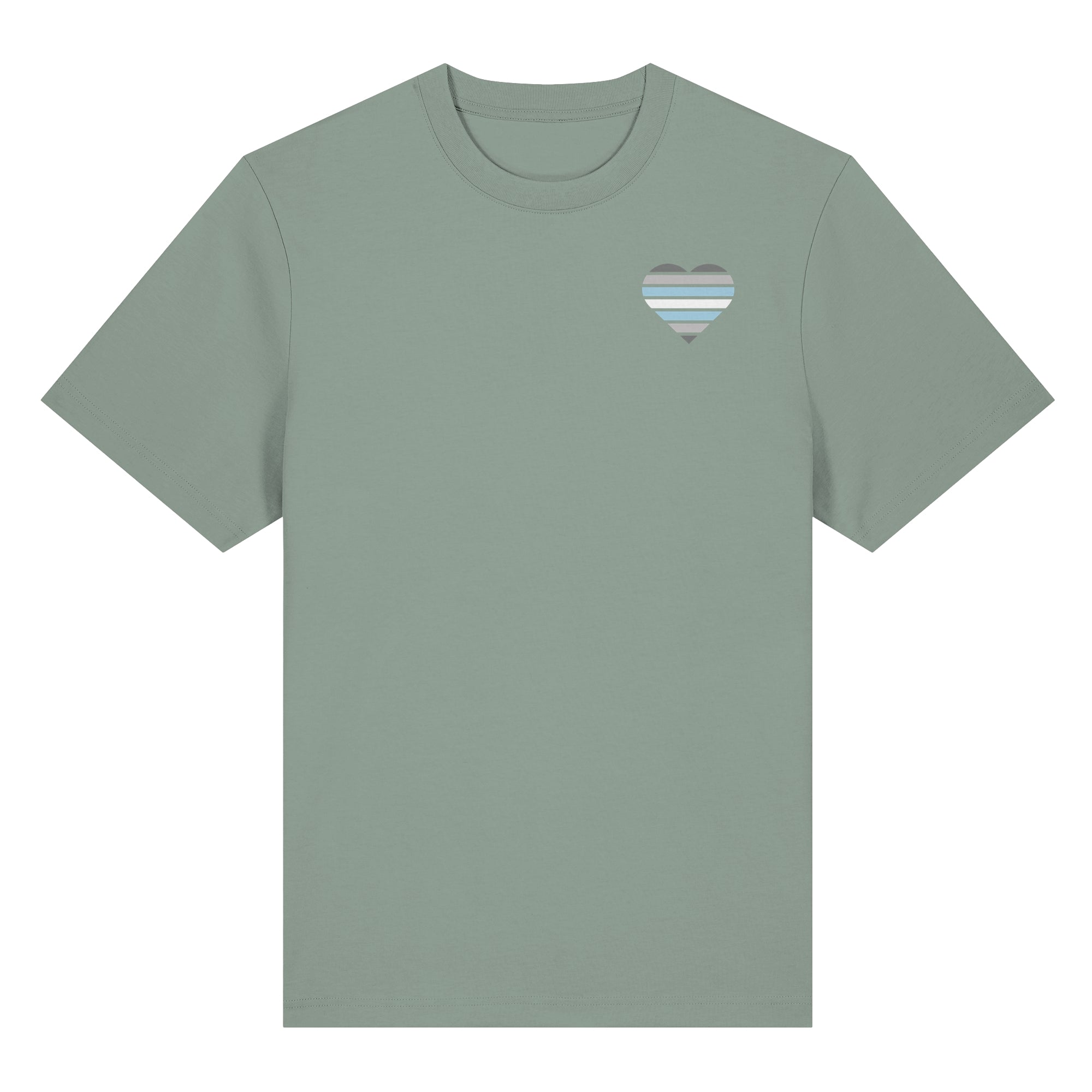 Organic Heavy Shirt - Demiboy Flag Herz Print