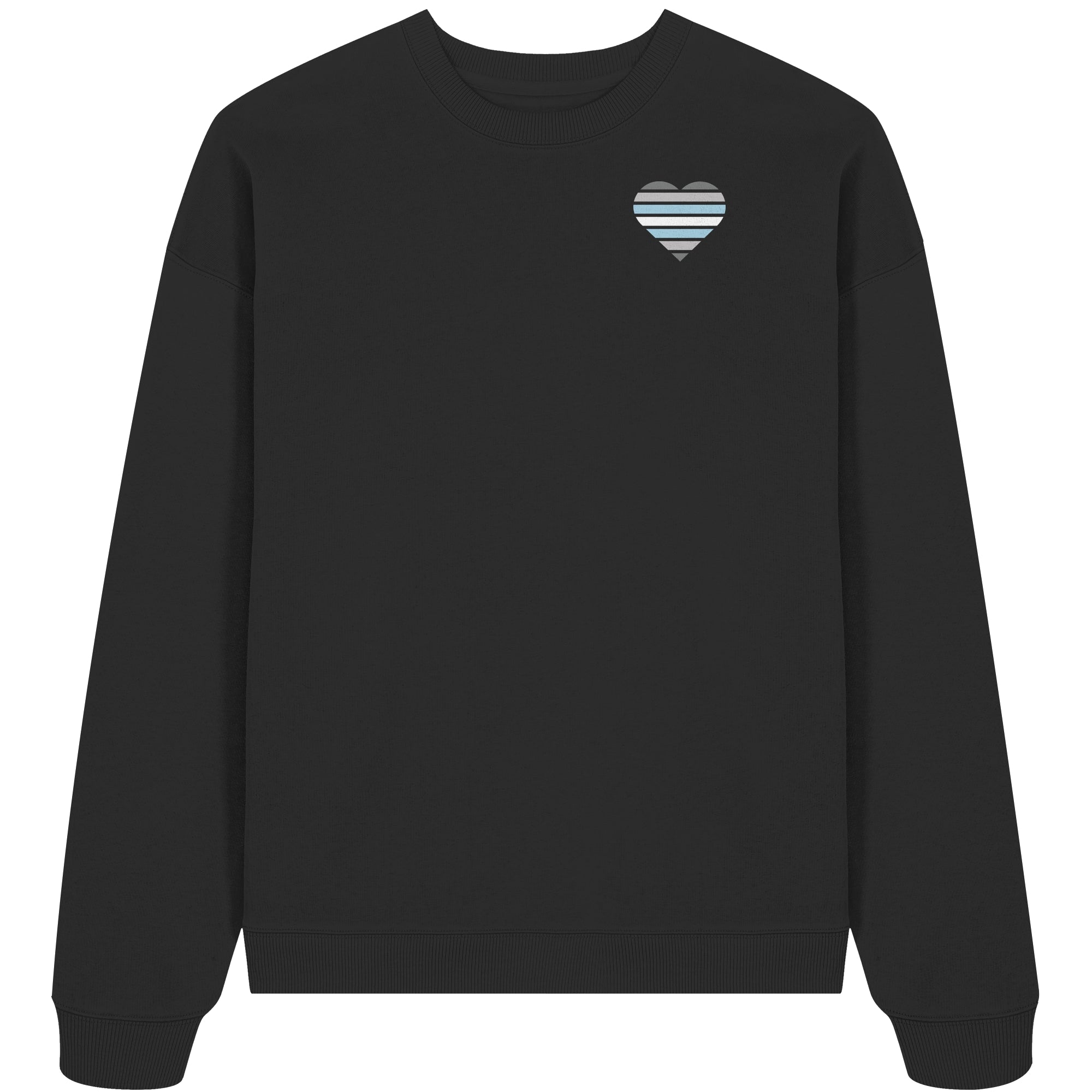 Organic Oversize Sweatshirt - Demiboy Flag Herz Print