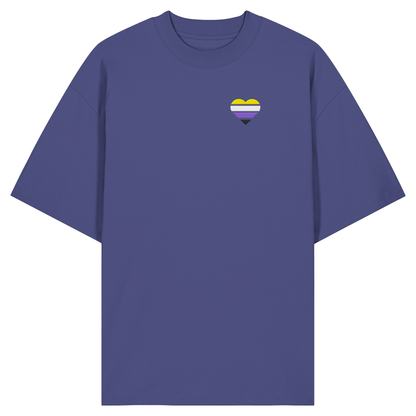 Organic Oversize Shirt mit Herz Stick - Nonbinary