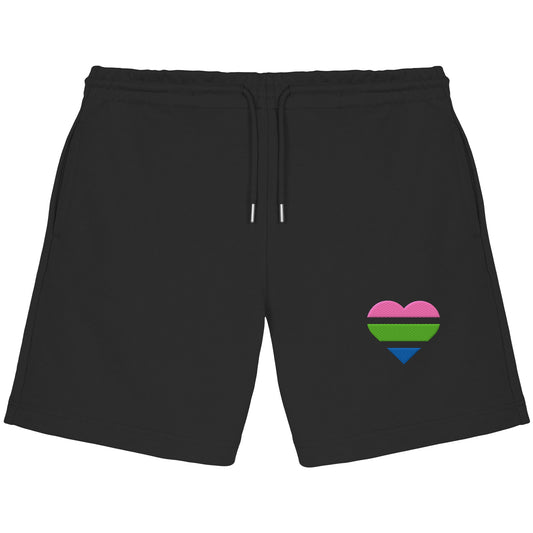 Organic Jogger Shorts - Polysexual Flag Herz Stick