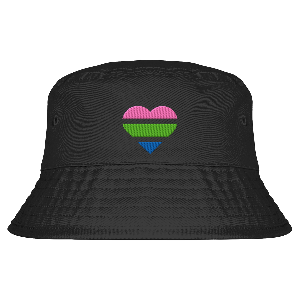 Organic Bucket Hat mit Herz Stick - Polysexual