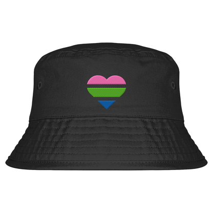 Organic Bucket Hat mit Herz Stick - Polysexual