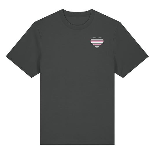 Organic Heavy Shirt - Demigirl Flag Herz Print