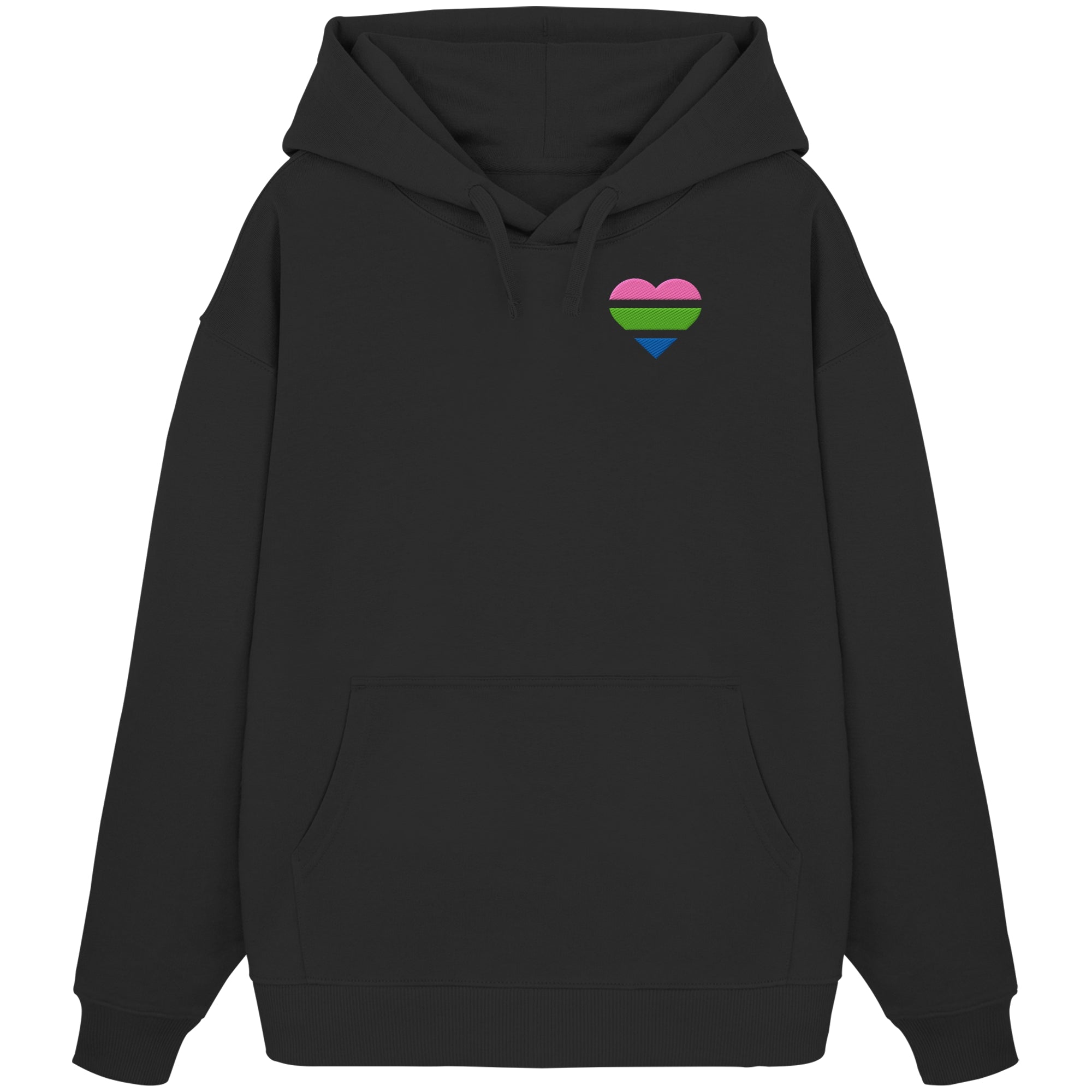Organic Oversize Hoodie - Polysexual Flag Herz Stick