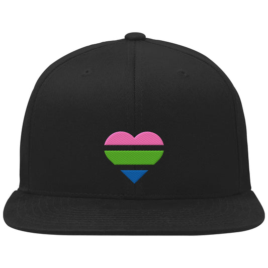 Organic Snapback - Polysexual Flag Herz Stick