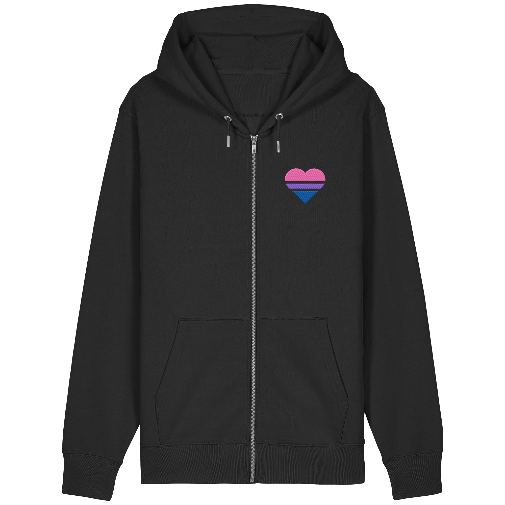 Organic Relaxed Zipper - Bisexual Flag Herz Stick