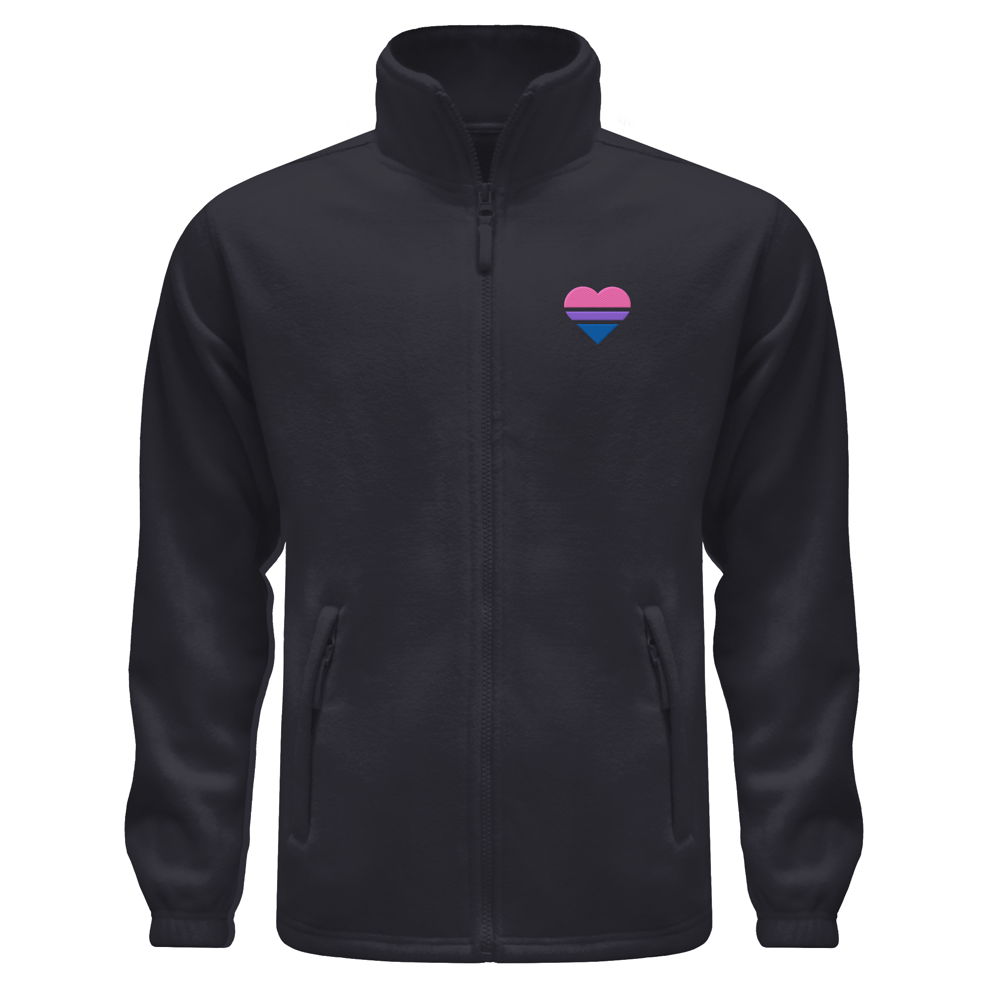 Fleece Jacket - Bisexual Flag Herz Stick