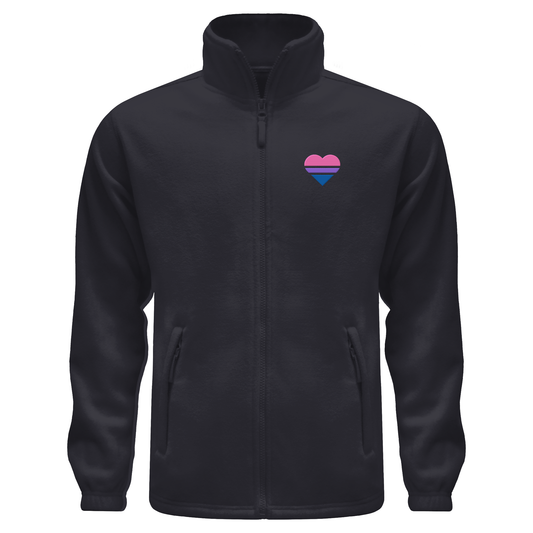 Fleece Jacket - Bisexual Flag Herz Stick