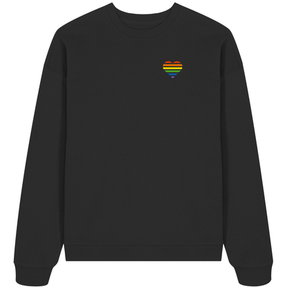 Organic Oversize Sweatshirt mit Herz Stick - Pride