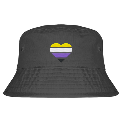 Organic Bucket Hat mit Herz Stick - Nonbinary