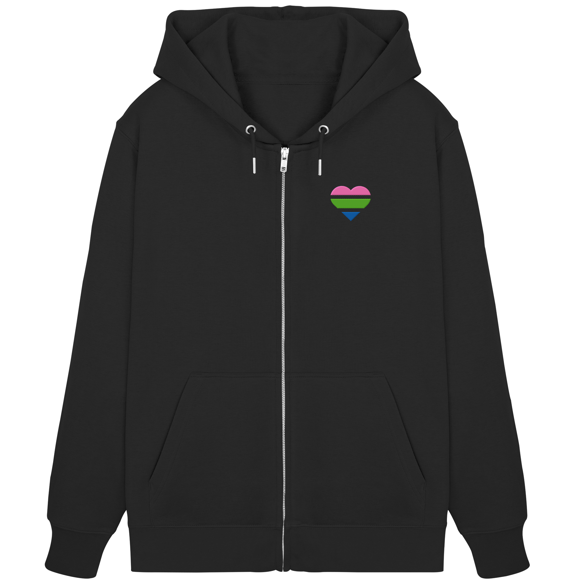 Organic Zipper - Polysexual Flag Herz Stick