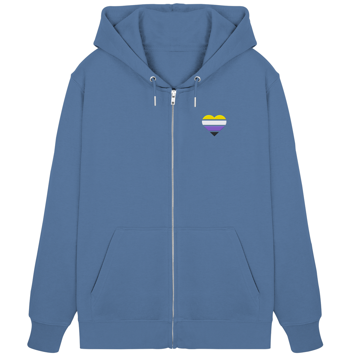 Organic Zipper mit Herz Stick - Nonbinary