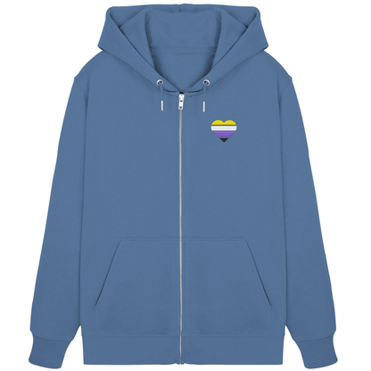 Organic Zipper mit Herz Stick - Nonbinary