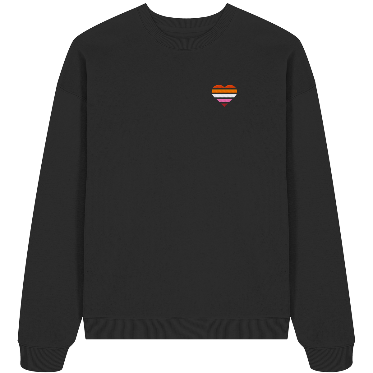 Organic Oversize Sweatshirt mit Herz Stick - Lesbian