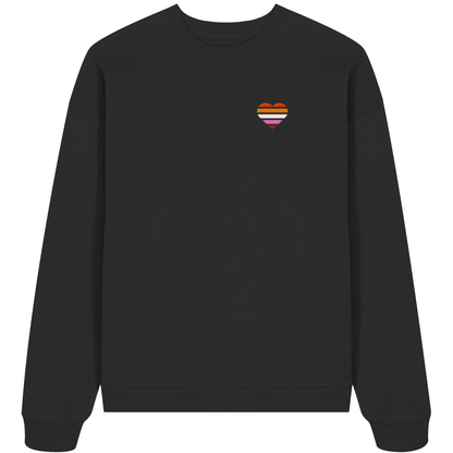 Organic Oversize Sweatshirt mit Herz Stick - Lesbian