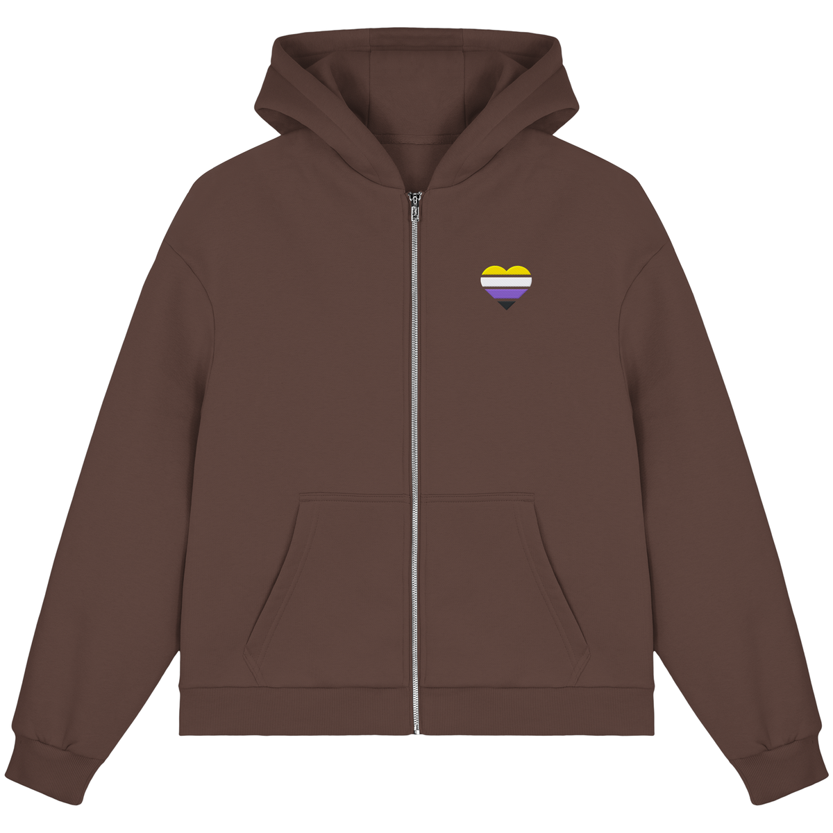 Fluffy Boxcut Zipper mit Herz Stick - Nonbinary