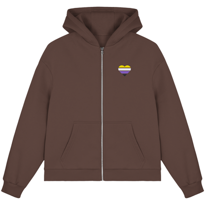 Fluffy Boxcut Zipper mit Herz Stick - Nonbinary