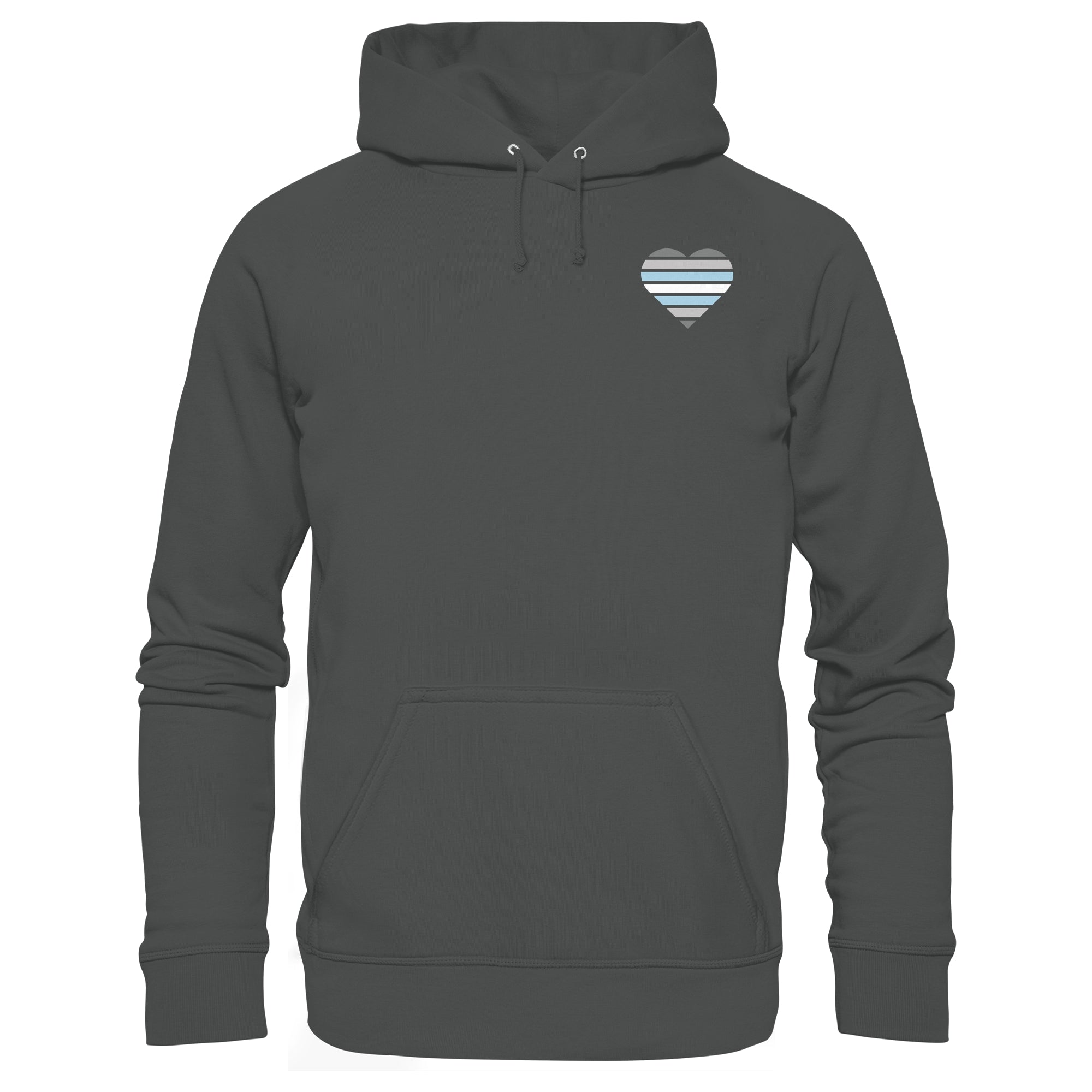 Organic Basic Hoodie - Demiboy Flag Herz Print