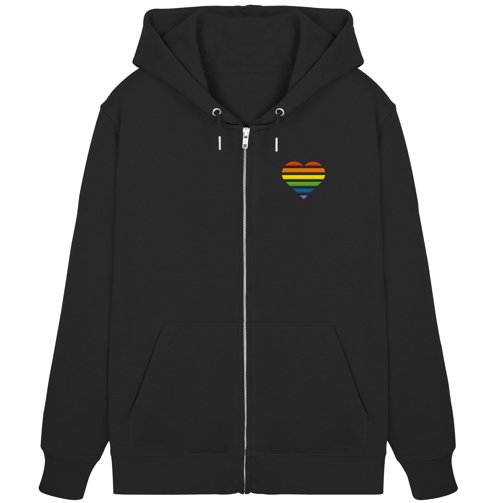 Organic Zipper - Pride Flag Herz Stick