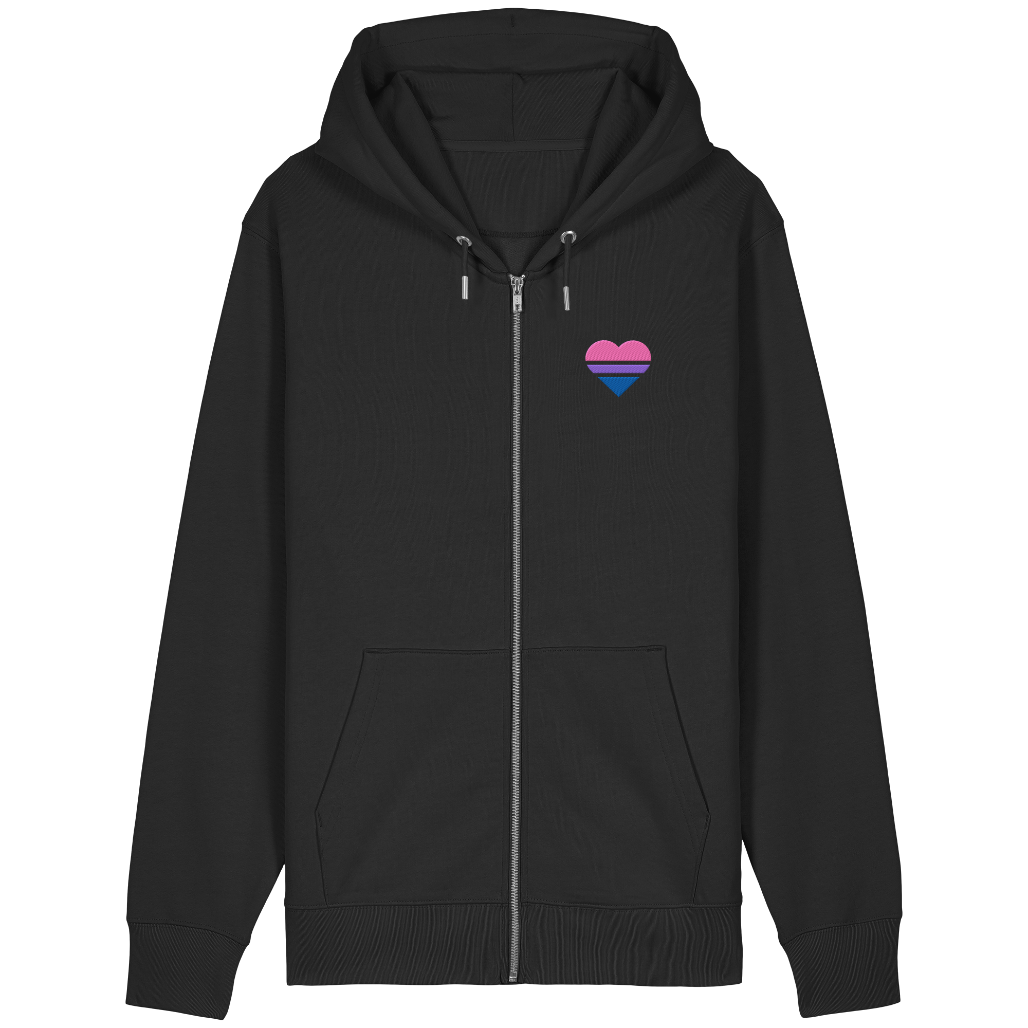 Organic Relaxed Zipper - Bisexual Flag Herz Stick