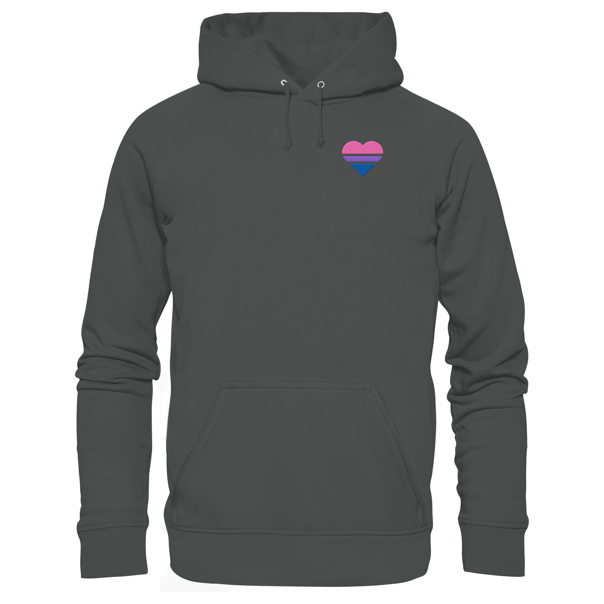 Organic Basic Hoodie - Bisexual Flag Herz Stick