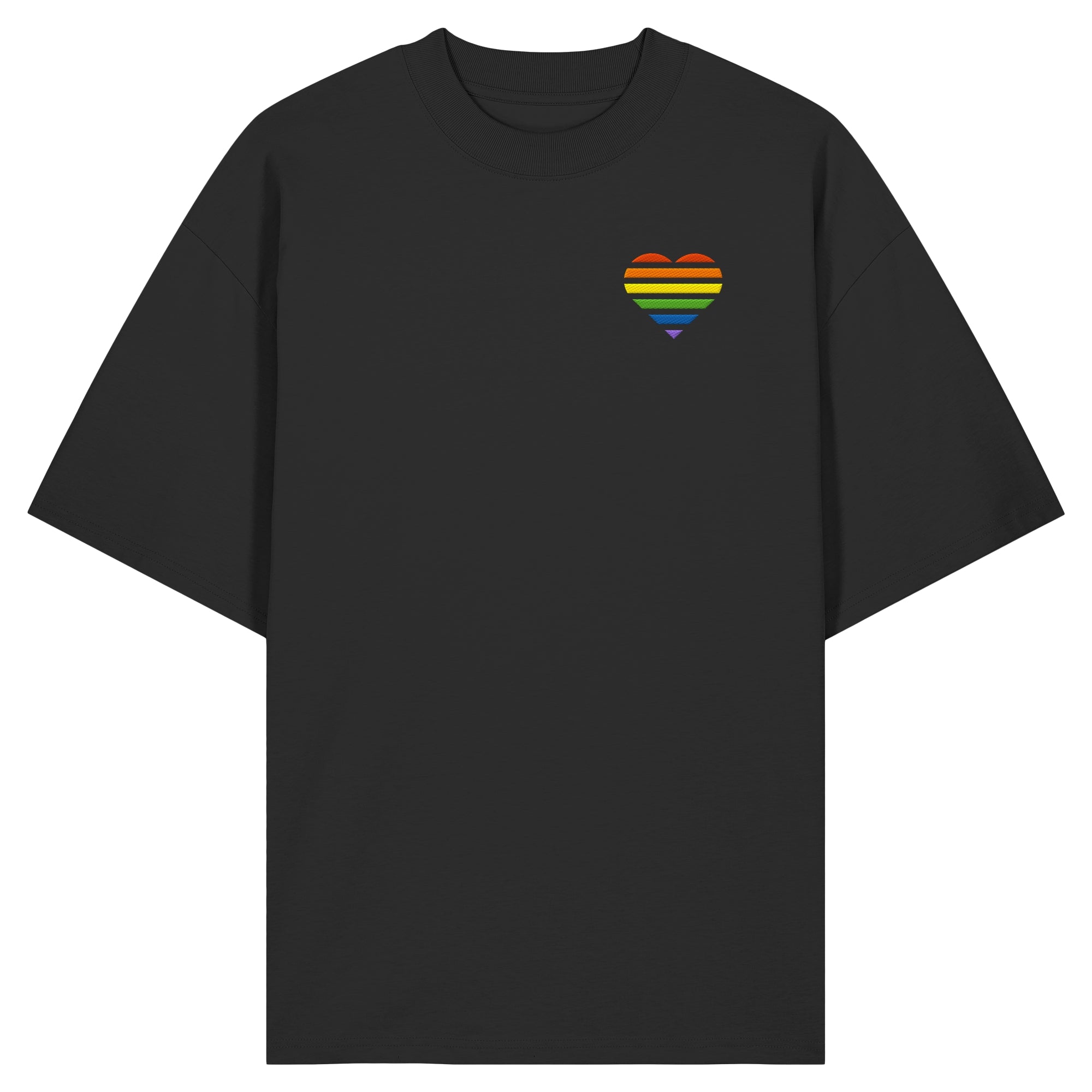 Organic Oversize Shirt - Pride Flag Herz Stick