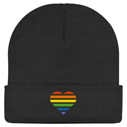 Classic Beanie mit Herz Stick - Pride