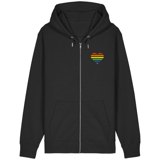Organic Relaxed Zipper - Pride Flag Herz Stick