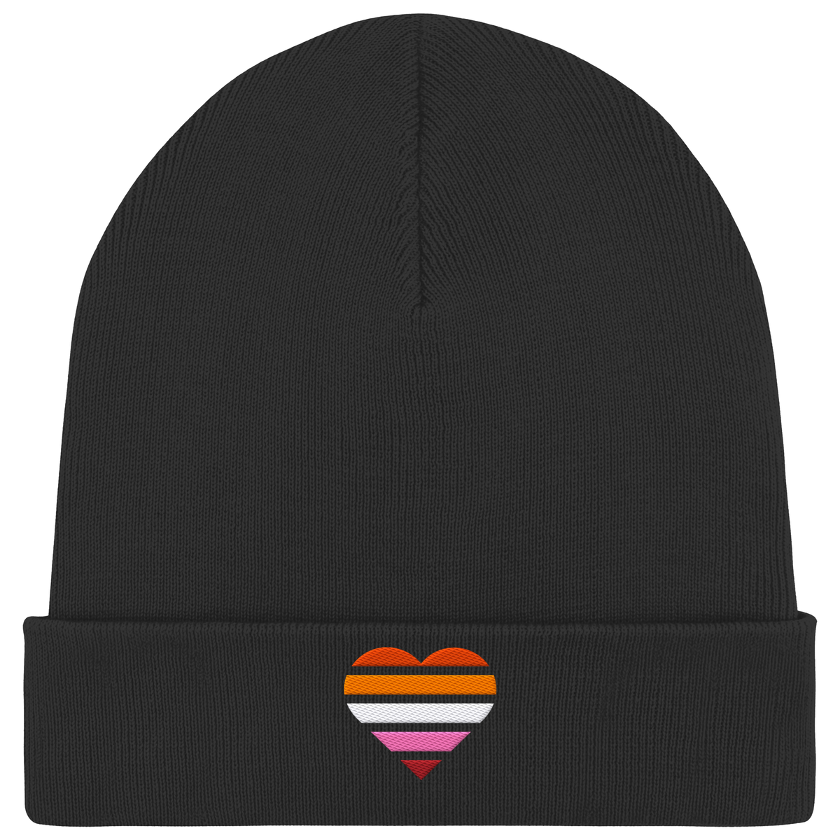Organic Rib Beanie mit Herz Stick - Lesbian