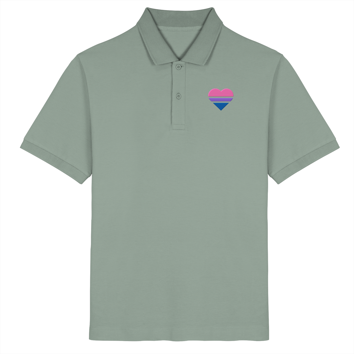 Organic Poloshirt mit Herz Stick - Bisexual