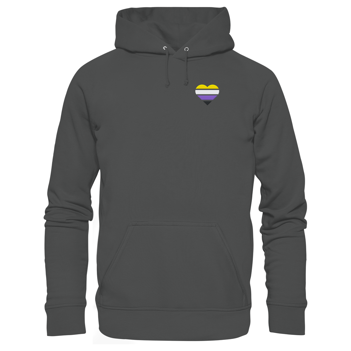 Organic Basic Hoodie mit Herz Stick - Nonbinary